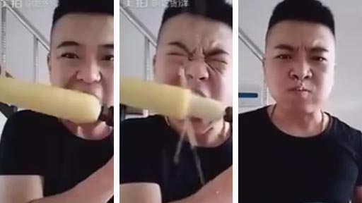 Comer una mazorca en 10 segundos