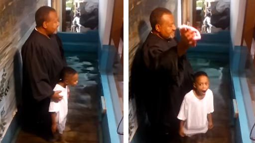 Un niño con ganas de bautizarse