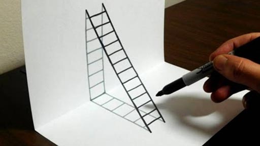 Cómo dibujar una escalera en 3D