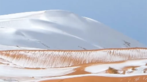 Nieve en el desierto del Shara