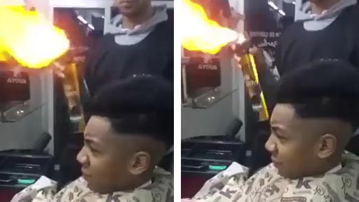 La moda de cortar el pelo con fuego